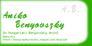 aniko benyovszky business card